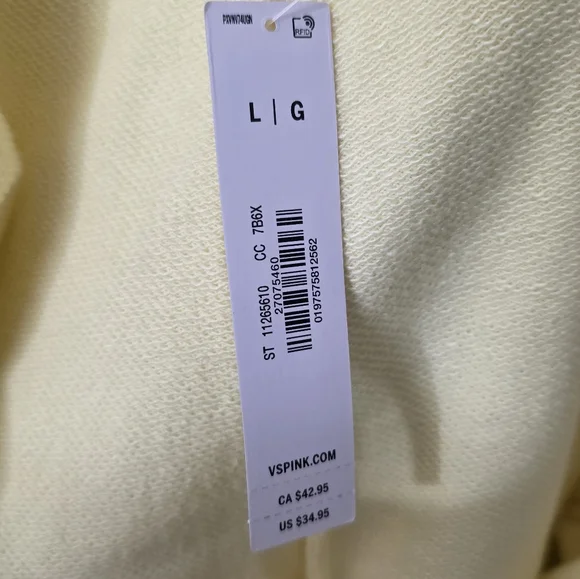 Victoria Secret Pink Mellow Yellow Ivy Terry Fold Y2K Retro Shorts Size L - Picture 11 of 11